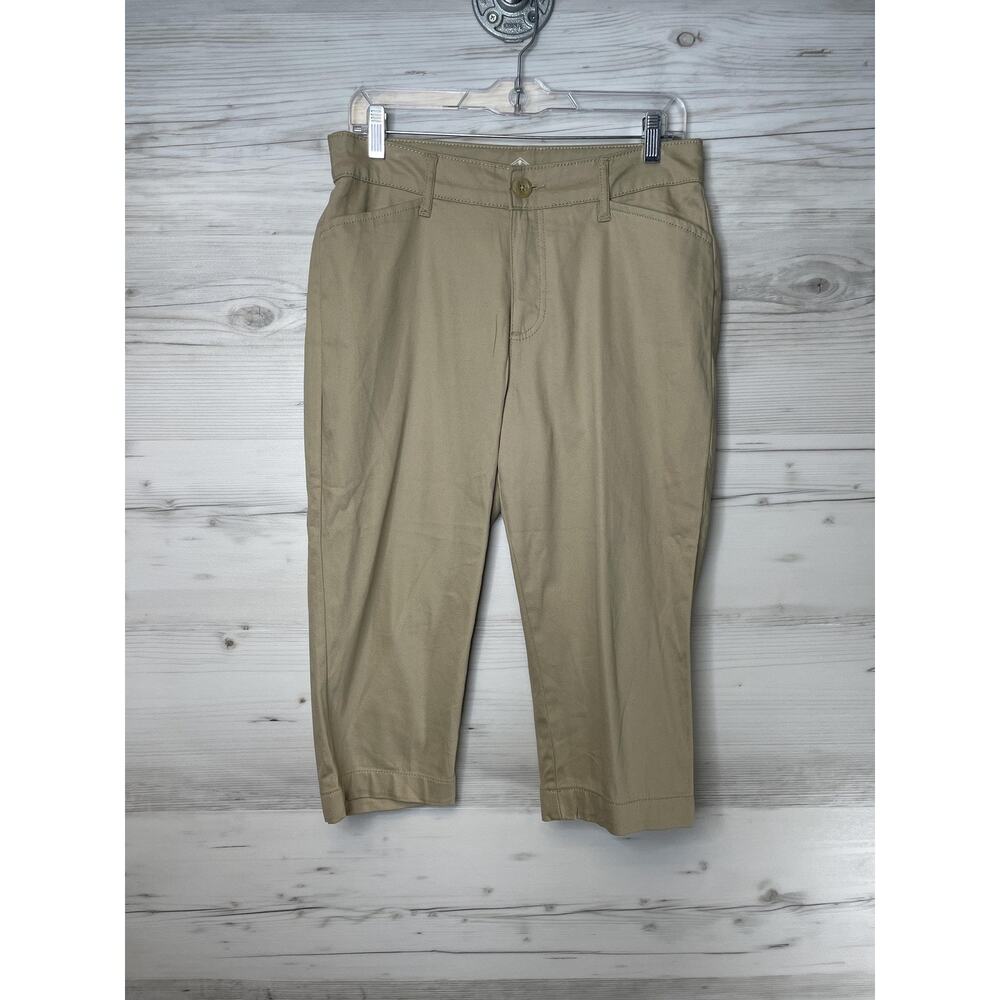 St. Johns‎ Bay Capri Pants Womens 6 Khaki Beige Stretch Casual Crop Chino